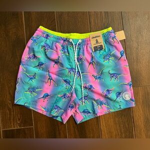 NWT! Chubbies Dino swim trunks for men size M
